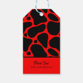 Étiquettes-cadeau Motif de girafe rouge et noire (Devant)