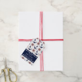 Étiquettes-cadeau Motif de gouvernail Ancre bleu et rouge marine (Avec de la ficelle)