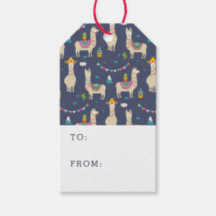 Étiquettes-cadeau Motif de lama de célébration