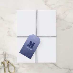 Étiquettes-cadeau Motif de maillage géométrique gris bleu