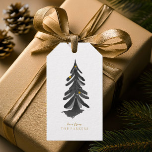 Étiquettes-cadeau Motif de Noël Black Gold #10 ID1009