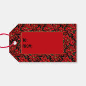 Étiquettes-cadeau Motif de Noël des Fêtes Rouges (Dos (Horizontal))