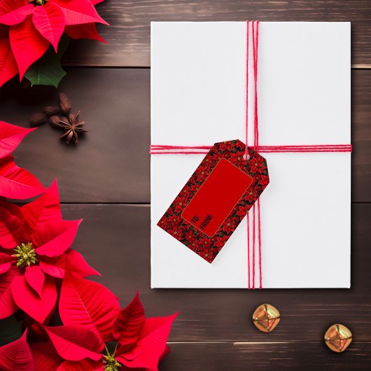 Étiquettes-cadeau Motif de Noël des Fêtes Rouges
