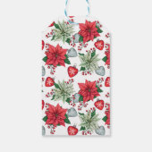 Étiquettes-cadeau Motif de Noël Poinsettia (Dos)