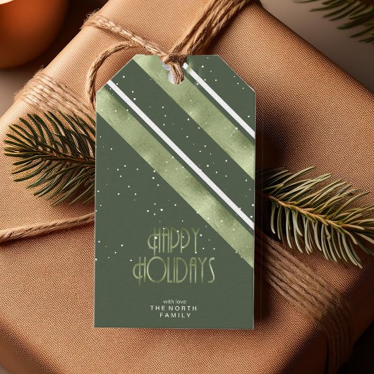 Étiquettes-cadeau Motif de Noël Vert/Blanc ID862