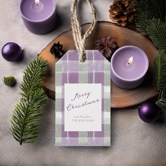 Étiquettes-cadeau Motif de Noël vert violet #7 ID1009
