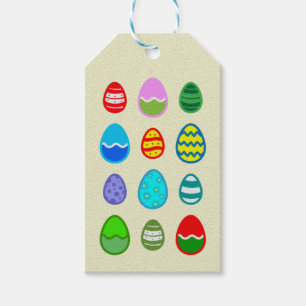 Étiquettes-cadeau Motif de Pâques coloré et beau