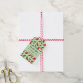 Étiquettes-cadeau Motif de pastèque sur Merci vert Anniversaire (Avec de la ficelle)