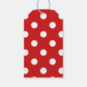 Étiquettes-cadeau Motif de points Polka rouge et blanc (Dos)