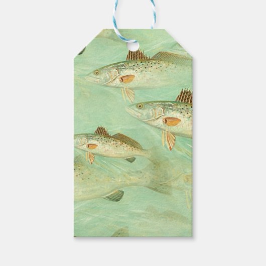 Étiquettes-cadeau Motif de poisson basse (Devant)