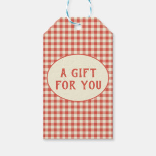 Étiquettes-cadeau Motif de tableau de bord rouge Vintage tendance pe
