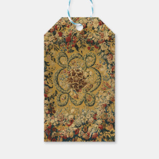 Étiquettes-cadeau Motif de tapis floral vintage coloré