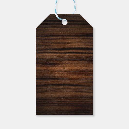 Étiquettes-cadeau Motif de texture en bois Brown foncé (Devant)