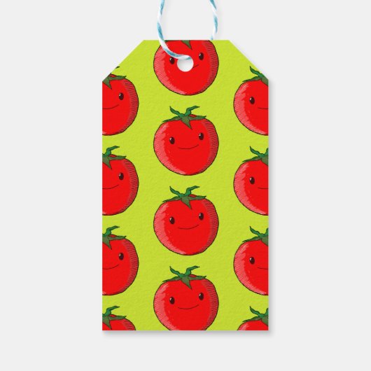 Étiquettes-cadeau Motif de tomate de carton mou (Dos)