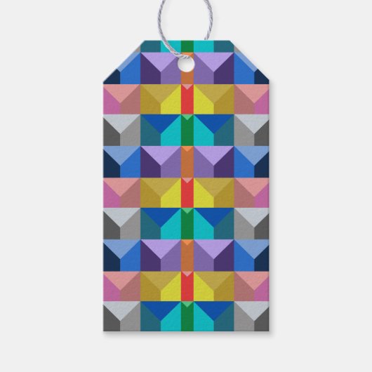 Étiquettes-cadeau Motif de triangle 3D abstrait (Devant)