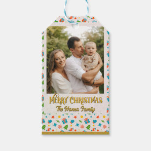 Étiquettes-cadeau Motif de vacances de Noël personnalisé élégant