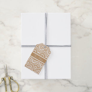 Étiquettes-cadeau Motif de zigzag avec le nom