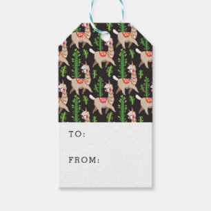 Étiquettes-cadeau Motif décoré mignon de lamas