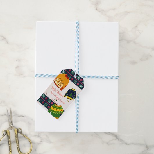 Étiquettes-cadeau Motif doux joyeux Noël (Avec de laficelle)