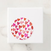 Étiquettes Cadeau Motif du coeur rose rouge (En situation)