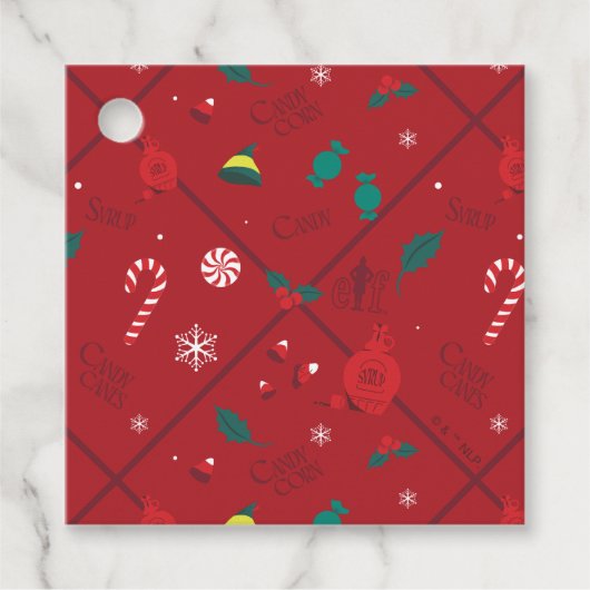 Étiquettes Cadeau Motif Elf Candy Checker (Devant)