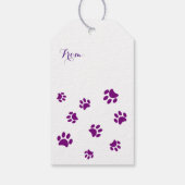 Étiquettes-cadeau Motif Empreinte de patte pourpre (Dos)