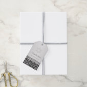 Étiquettes-cadeau Motif en diamant noir en argent Bar Mitzvah tag ca (Avec de la ficelle)