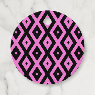 Étiquettes Cadeau Motif en diamant rose et noir
