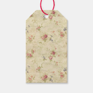Étiquettes-cadeau motif en tissu vieil Rose vintage