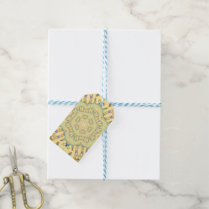 Étiquettes-cadeau Motif ensoleillé en jaune doux