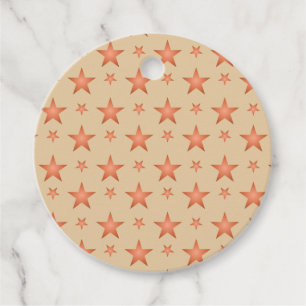 Étiquettes Cadeau Motif étoilé en terre cuite orange