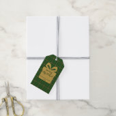Étiquettes-cadeau Motif festif de Noël à carreaux verts - (Avec de la ficelle)