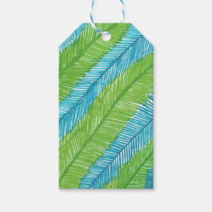 Étiquettes-cadeau Motif Feuille Green and Blue Palm