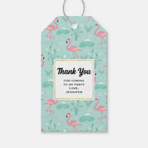 Étiquettes-cadeau Motif Flamant rose Merci Pastel Pink
