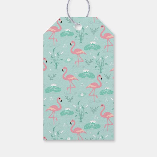 Étiquettes-cadeau Motif Flamant rose Merci  Pastel Pink (Dos)