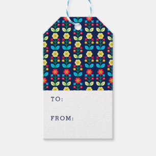 Étiquettes-cadeau Motif floral coloré