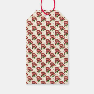 Étiquettes-cadeau Motif floral élégant de pavot de Bourgogne et de m