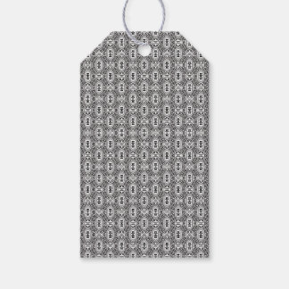 Étiquettes-cadeau Motif floral élégant noir et blanc sans couture