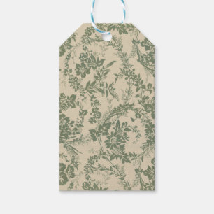 Étiquettes-cadeau Motif floral vert vibrant vintage