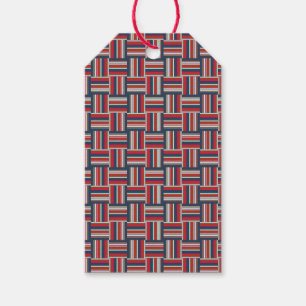 Étiquettes-cadeau Motif géométrique avec rayures colorées