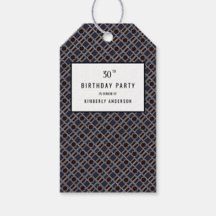 Étiquettes-cadeau Motif géométrique tendance, fête d'anniversaire mo