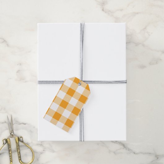 Étiquettes-cadeau Motif Gingham (Avec de la ficelle)