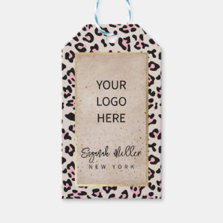 Étiquettes-cadeau Motif Guépard Et Vintage Or