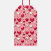 Étiquettes-cadeau Motif Heureuse Sainte-Valentin rose et rouge coeur (Dos)