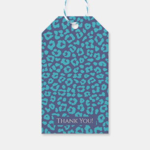 Étiquettes-cadeau Motif léopard-bleu