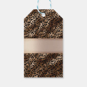 Étiquettes-cadeau Motif léopard Bronze Noir Monogramme (Dos)