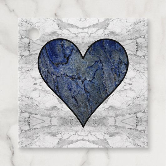 Étiquettes Cadeau Motif marbré en pierre bleue (Devant)