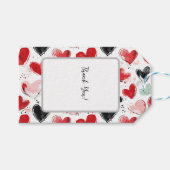 Étiquettes-cadeau motif mignon avec coeur peint aquarelle (Devant (Horizontal))