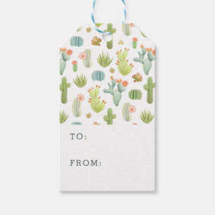 Étiquettes-cadeau Motif mignon de position de cactus
