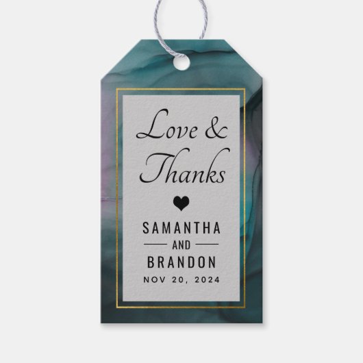 Étiquettes-cadeau Motif moderne de lave-linge en marbre Favoriser Me (Devant)